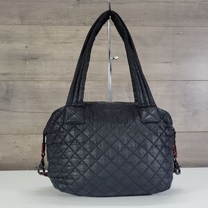 MZ Wallace Quilted Black Nylon Shoulder Bag